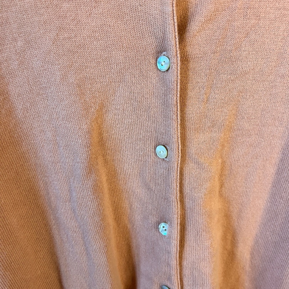 Vintage Casual Corner Cardigan Womens Large Peach Cotton Knit Button Up - Picture 4 of 7